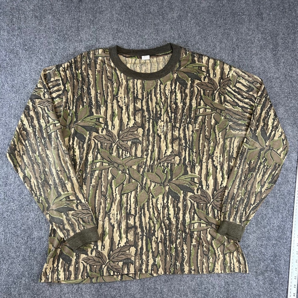 Vintage Realtree Camo Long Sleeve Pocket T-Shirt Made in USA 3X